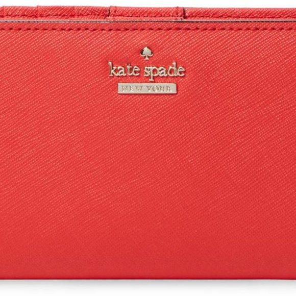 kate spade new york razor red cameron street stacy wallet with gift box - Picture 2 of 7